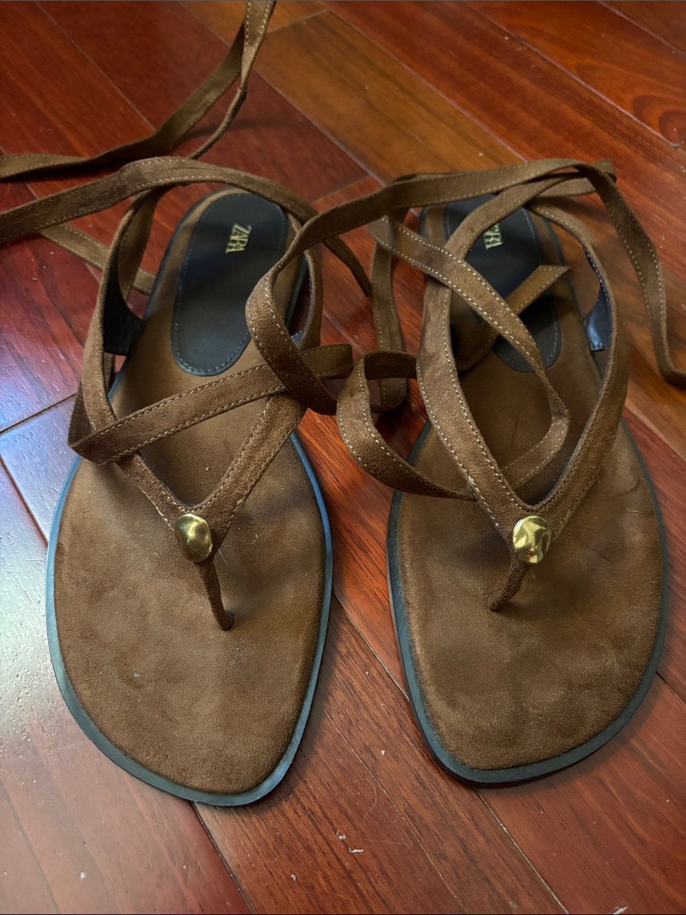 Zara Tied Flat Sandals - Picture 2 of 2